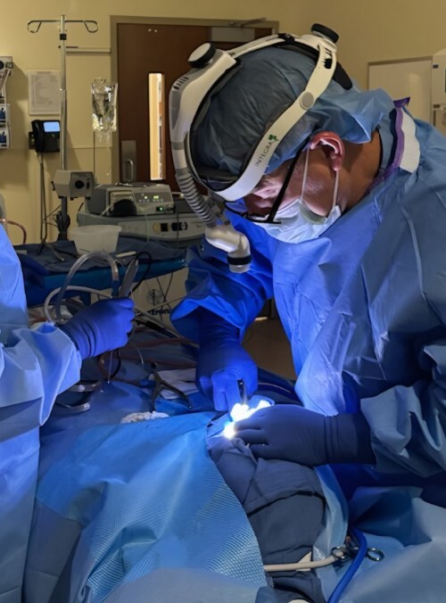 Doctor performing surgery